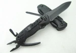 440 Stainless Steel Blade Aluminum Handle Black Knife Multitool Knife Utility Folding Blade Knife