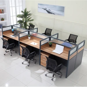 45mm thickness 4 seat office workstation partition office desk workstation