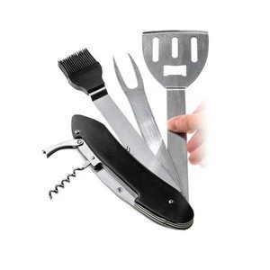 5 in 1 BBQ Tools Kit knife brush fork spatula bottle opener