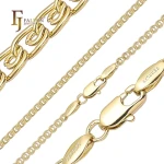 54100141 FJ Fallon Fashion Jewelry Weaving love cable link jdg chains Plated in 14K Gold Brass Based