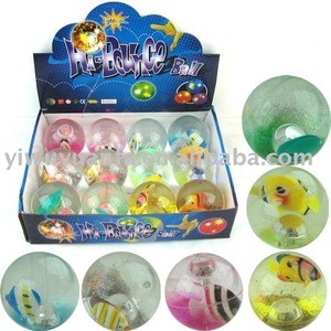 55mm Flashing Hi Bouncing Water Ball with Fish Floating Inside