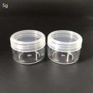 5g 5ml round Transparent PS Small Cosmetic Jar eye cream plastic jar with clear screw lid