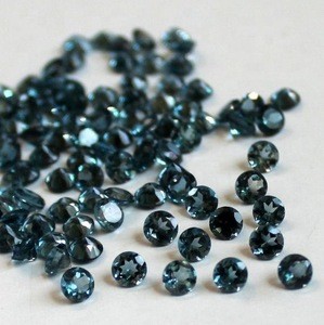 5mm Natural London Blue Topaz Faceted Round Loose Gemstones