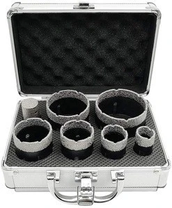 6-7 Pieces Diamond Hole Saw Kit for Porcelain Tile Ceramic Marble Brick Vacuum Brazed Core Drill Bits Set