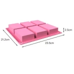 6 Cavity Bpa Free Easy Release High Quality Silicon Soap Mould Square Handmade Soap Mold