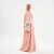 Import 6101 2024 hot selling new design Islamic Muslim new family wear abaya long sleeve flower with Scarf Pink from China
