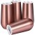 Import 6OZ Rose Gold Color Classic Wine Tumbler Insulated Flute Double Wall Stainless Steel Insulated Vacuum Stemless Champagne Glass from China