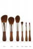 6pcs/set Face Beauty Tool with Brown Color Cosmetic Makeup Brush Kit Tool With Case