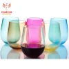 8oz PET Unbreakable Stemless Wine Glass Reusable Plastic Shatterproof Drinking Glasses Stemless Plastic Red Wine cup