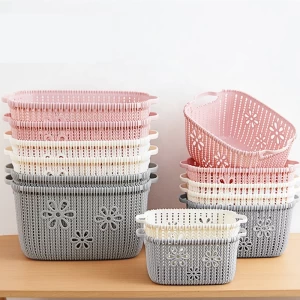 A7024 Amazon Hot Sale Cheap Colorful Small Plastic Storage Baskets for shelves