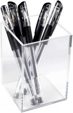 Acrylic Pen Holder Clear Desktop Pencil Cup Stationery Organizer for Office Desk Accessory