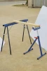Adjustable  height foldable 60kgs steel  single roller stand sawhorse trestle