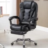 Ajustable Executive Reclining Leather Sleeping Office Chair With Footrest