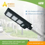 Alishine New Design Solar Power Garden light Product Outdoor Model 60W Led All in one Solar Street Light