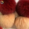 Animal fox faux fur ball fake fluffy fur pom pom keychain