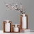 Import Antique white 3pcs a set ceramic vase with bamboo stand design for home decor from China