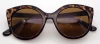 Apparel accessories custom logo pc material darker lens marble color big size trendy cat eye women sunglasses
