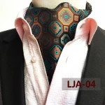 Ascot tie cravat Polyester Jacquard Men's Trendy Scarf Dress Suit Shirt British Style Scarf Tie Square Pocket and Handkerchief