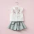 Import B21293A Little girl Flower Embroidered short sleeved shirt Shorts 2 piece clothing Sets from China