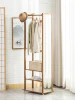 bamboo coat rack with glasses shooes stool
