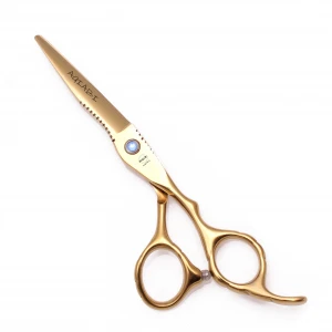 Barber Scissors 5.5 6" JP Steel Hair Cutting Scissors Thinning Shears Professional Hair Scissors Gold A1011