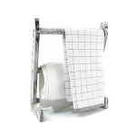 Bathroom Floor Standing 3-bar Towel Drying Shelf Wood Ladder Bathroom Corner Towel Rack for Hotel Household