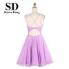 Beautiful ladies cheap short dress simple prom dress lilac party wear homecoming evening dress