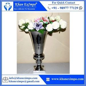Beautiful Trumpet Shaped Metal Garden Flower Vase for Wedding Home Decoration