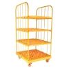 Best Selling Four Wheels collapsible Industrial Metal Folding Logistic Warehouse Storage Wire Mesh Trolley