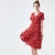 Best Selling High Quality Short Sleeve V Neck Polka Dot Midi Dress Custom Womens Dresses