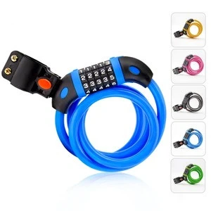Bike Lock 5-Digit passwords 1200mm Combination Motorcycle  Electric Bicycle Cable Lock Steel Coded Bicycle Chain Lock