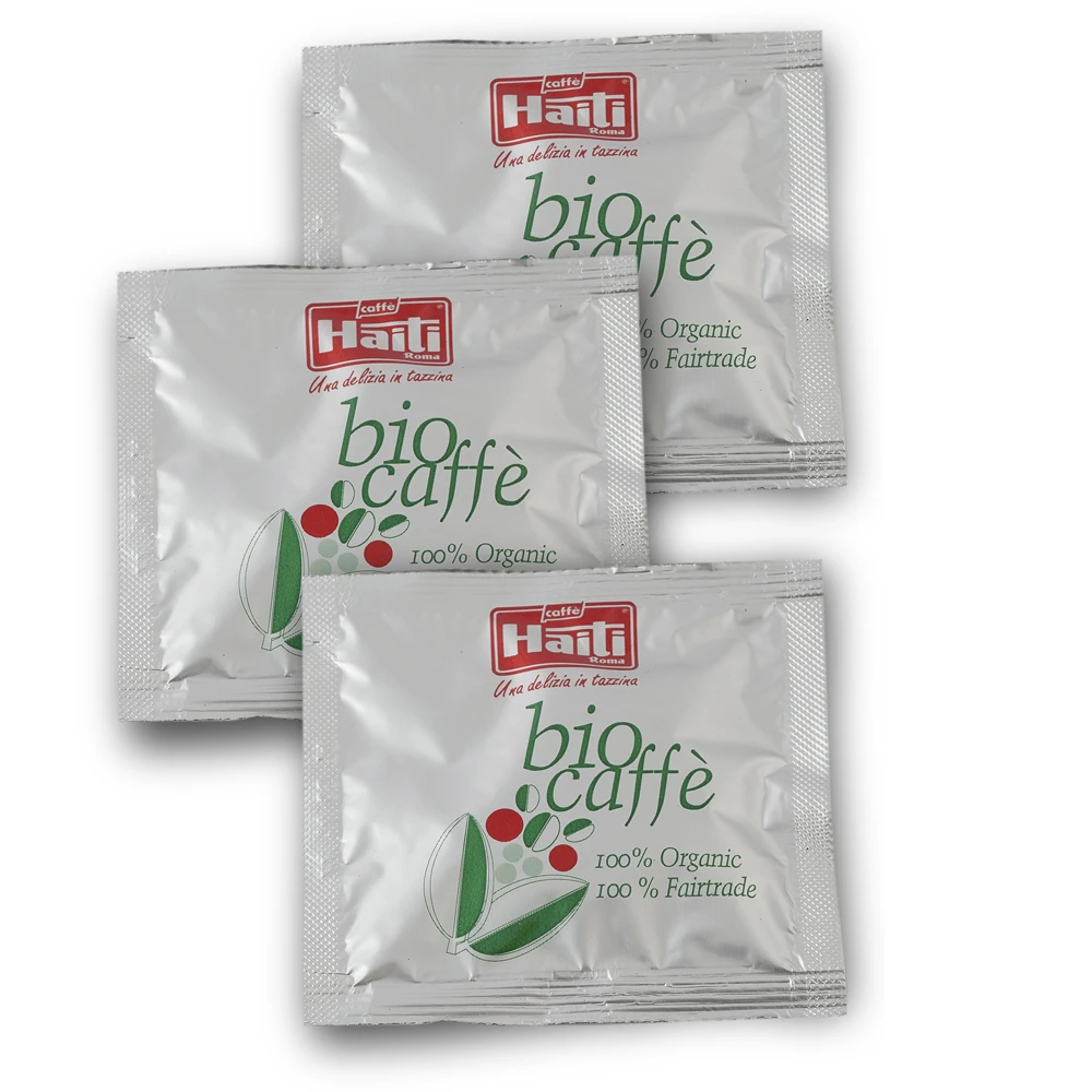 Biocaffe Coffee Pods in Natural Paper 100% Biodegradable and Compostable Certified Organic and Fairtrade in Box with 300 pcs