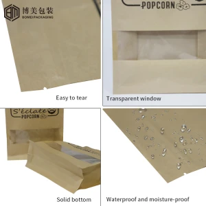 Biodegradable Packaging Bag Tea recyclable Stand Up Pouch Kraft Paper Tea  Coffee Bag