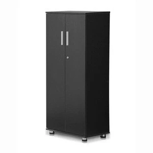 Black 3 Shelf cabinet Cupboard Storage Lockable Furniture unit for Home Office