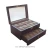 Import black color watch case 12 slots carbon fiber PU leather watch packing box in stock from China