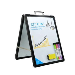 Black Magnetic Double Sided Small Dry Erase White Board Whiteboard with 3 White Board Markers and Dry Eraser for Home Office