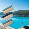 Bluwhale Standard Blue Anti Slip Fina Swim Corner Edge 240x115mm Ceramic Swimming Pool Bullnose Nosing Tiles