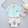 Boys summer suit 2021 new foreign trade children summer Korean version short sleeves baby foreign style childrens wear thin