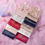 Brides robe morning gown ladys Nightgown wedding make-up Bridesmaid group wedding kimono silk cardigan bathrobe