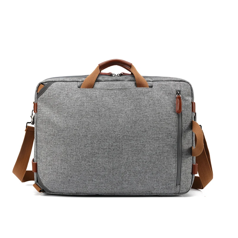 Canvas Leather Laptop Bag Office Business Convertible 15.6 Inch Laptop Bag Computer Bag