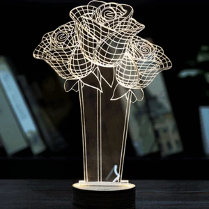 Cartoon Design Acrylic Table Lamp With 3D Effect Birthday Wedding Gift