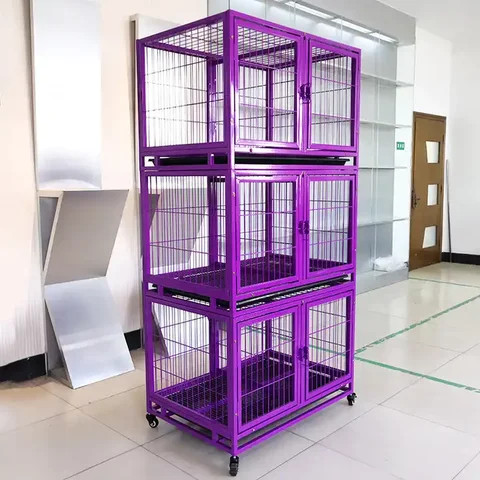 Buy Cat And Dog Cage 3-layer 6-door Steel Metal Animal Electrostatic