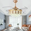 Changeable Super Silent Bedroom Ceiling Fan With Crystal Light