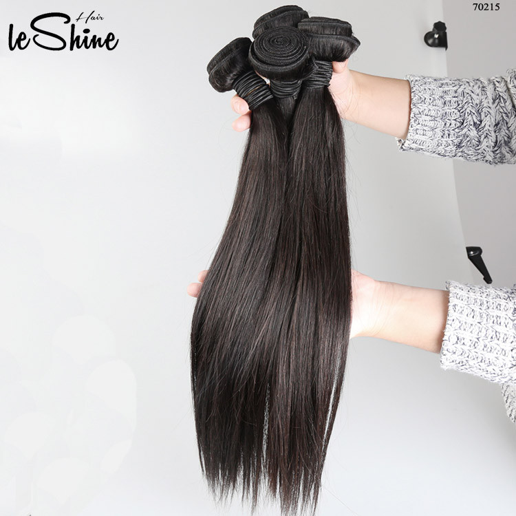 Cheap 100% Authentic Virgin Human Hair Weft Unprocessed Leshine Natural Weaving 8-32 inches Straight Brazilian Hair