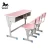 Import cheap price werzalit moulded board double student combo desk for school furniture from China