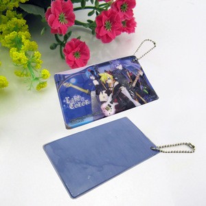 cheap promotional custom printed PVC card holder with ball chain