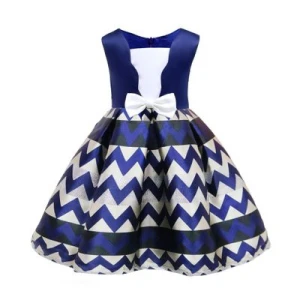 Childrens dresses  Bow-tie striped dresses Childrens princess skirts Costumes kids wears
