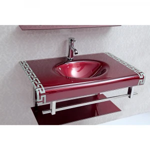 China Manufacturer customized design Bathroom Glass Basin Vanity Cabinet