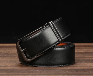 China new mens genuine leather belt with rotatable buckle double sides used men belts leather 2021