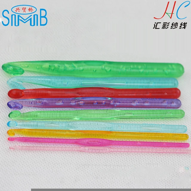 china yarn knitting accessories pins factory shingmore best selling cheap 15cm colourful needleworks plastic crochet hooks